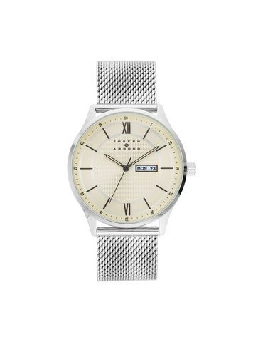 Silver Date Mesh Bracelet Watch