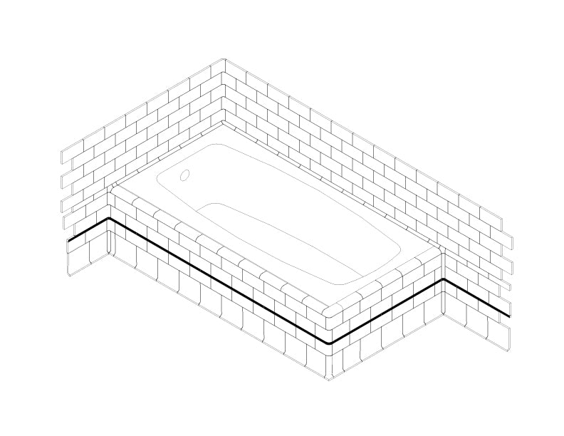 Tub Surround Using Radius Trim