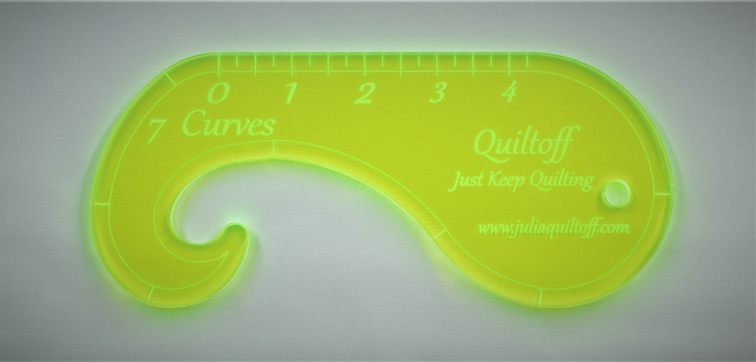Longarm quilting ruler, 7 Curves