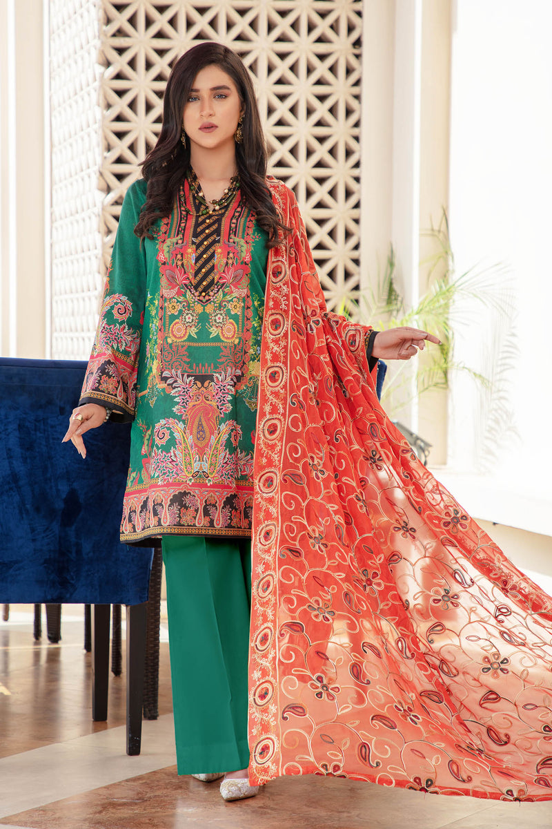 Glorious - Digital Printed & Embroidered Lawn