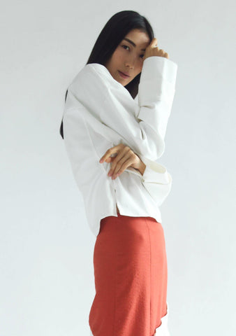 INGRID OVERSIZED BLOUSE - WHITE - SALIENT LABEL