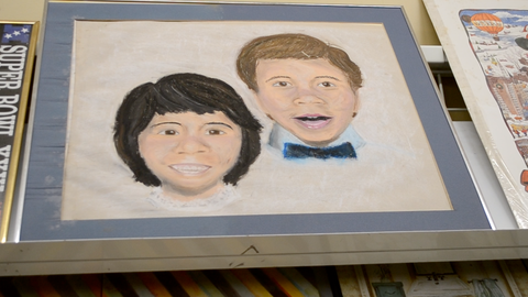 Strange family hand painted portrait