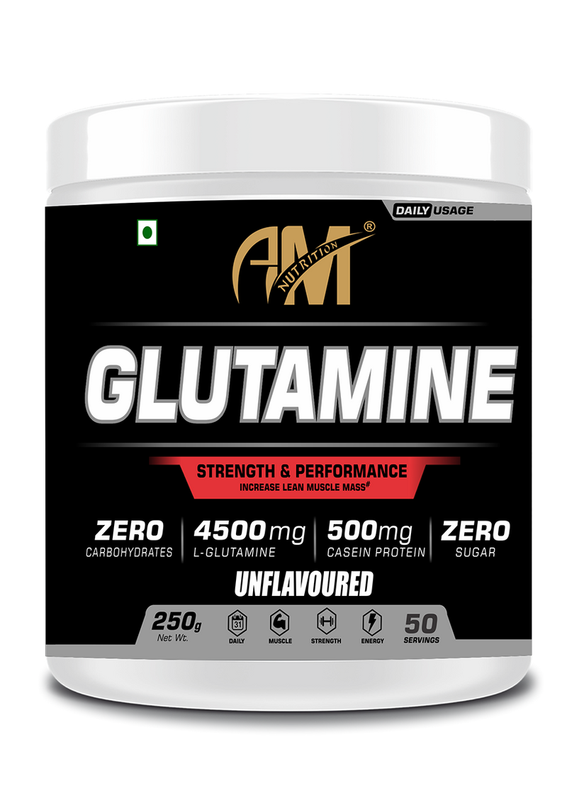 Glutamine 250gms (50 servings) – AM Nutrition