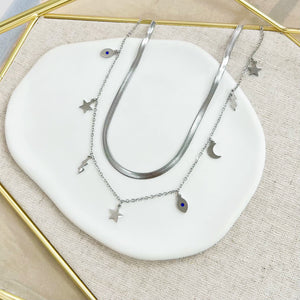 10N-970 SLV MOON/STARS DBL NK SALE - Papillon PR