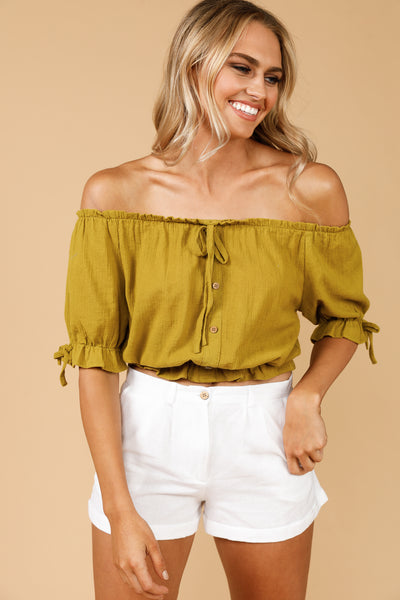 Copacabana Peasant Top Saffron