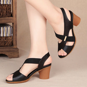 Women Platform Mid Heel Peep Toe Non 