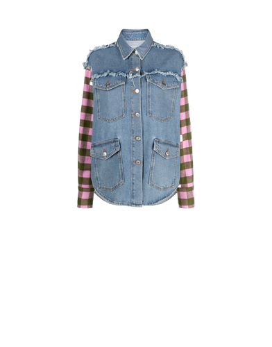 Moschino Blue Jacquard Denim Shirt