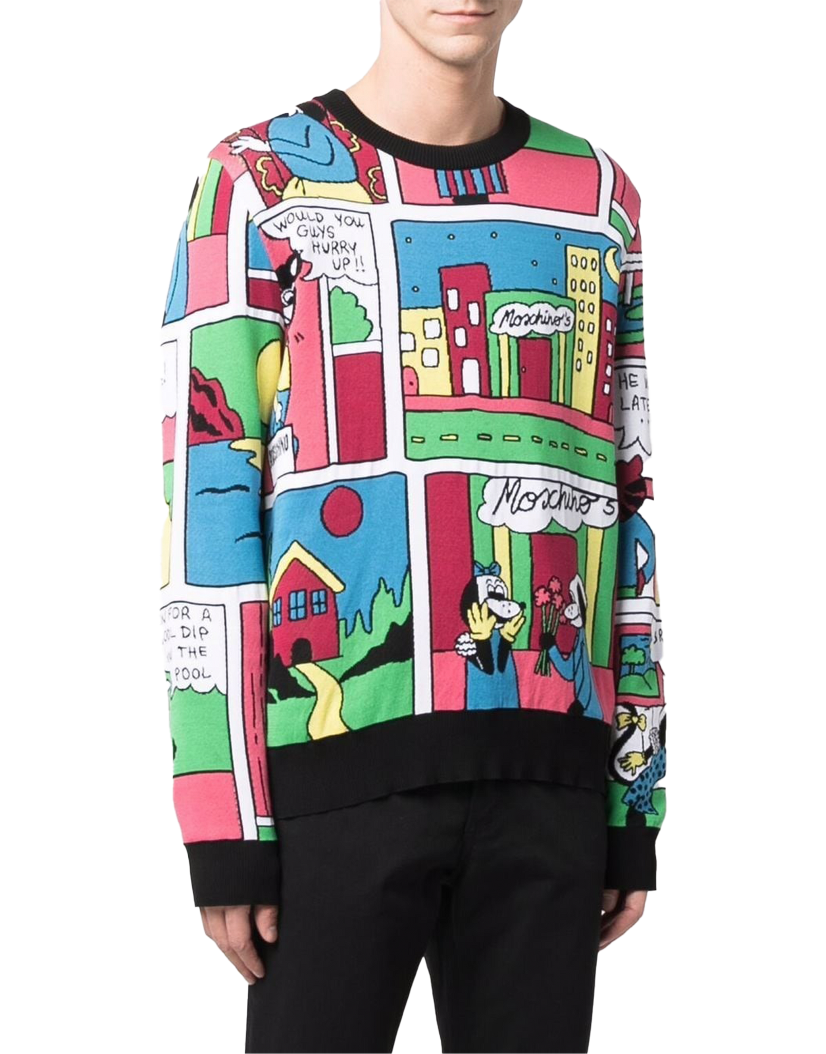 Moschino Comics Cotton Sweater | Menswear | Moschino Hong Kong