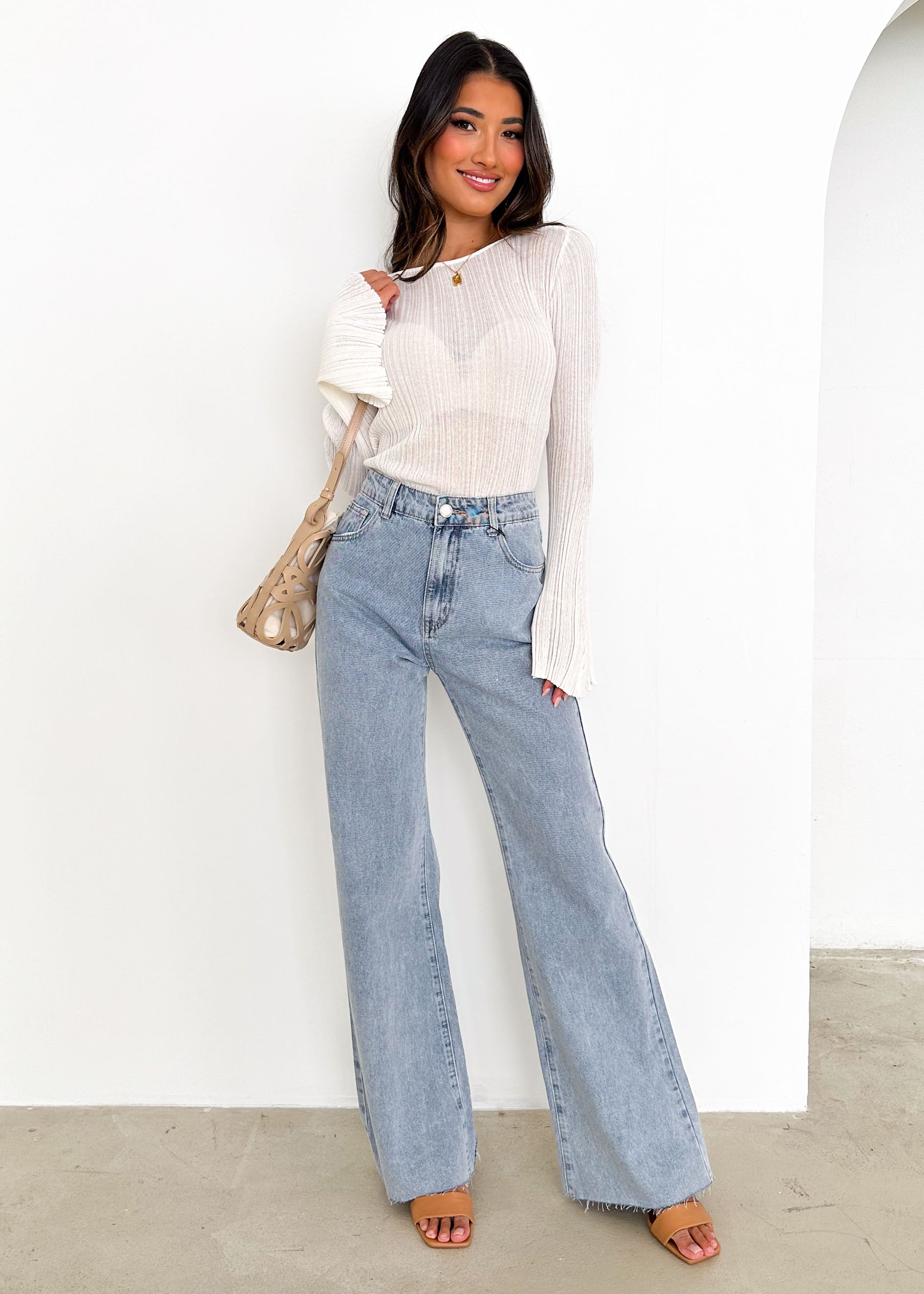 Jetson Wide Leg Jeans - Light Blue