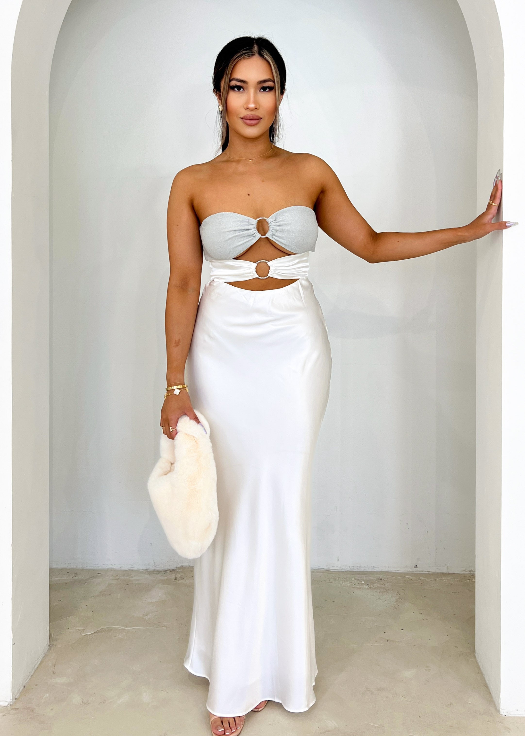 Kallen Strapless Maxi Dress - Off White