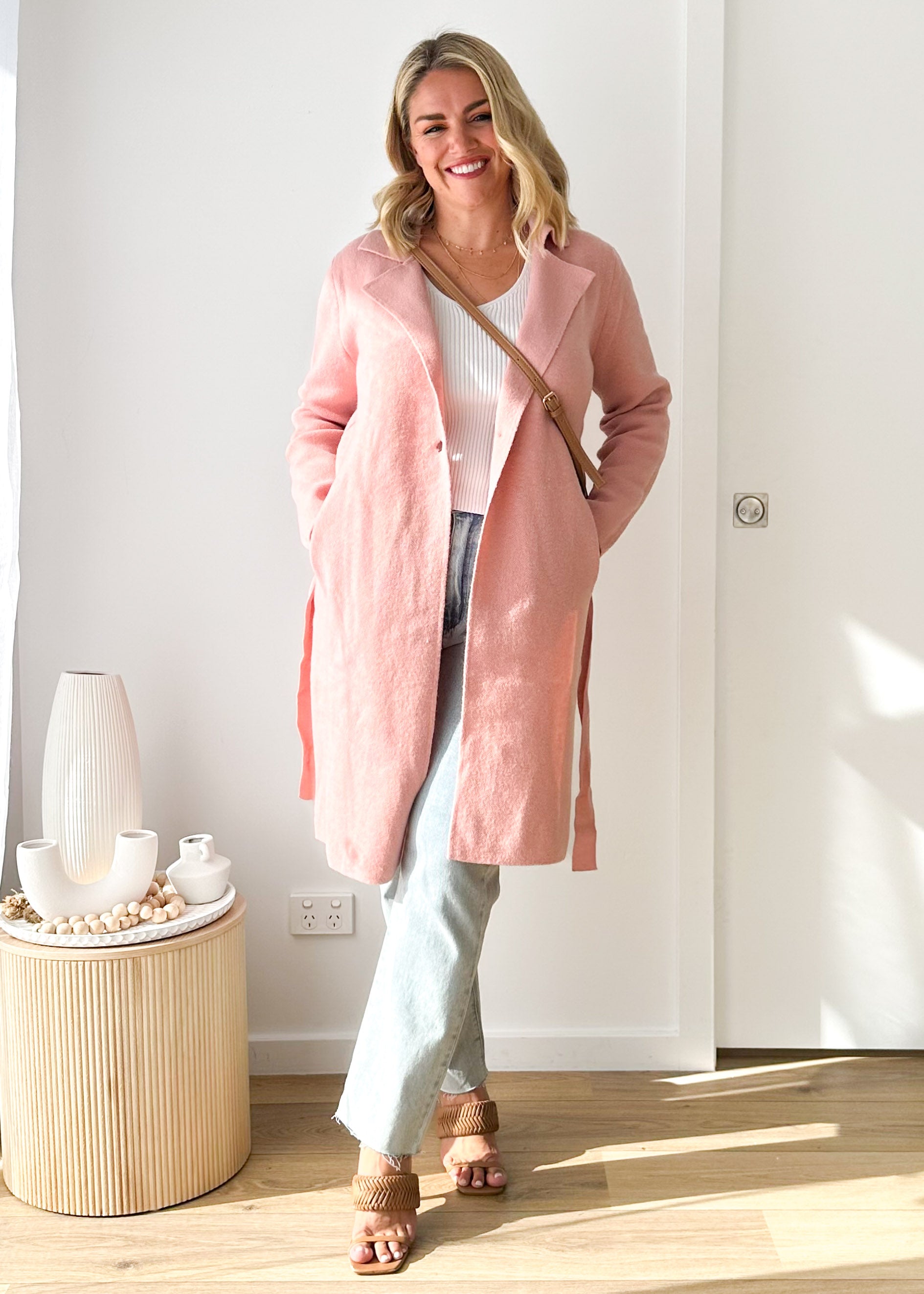 Hailie Knit Coat - Pink