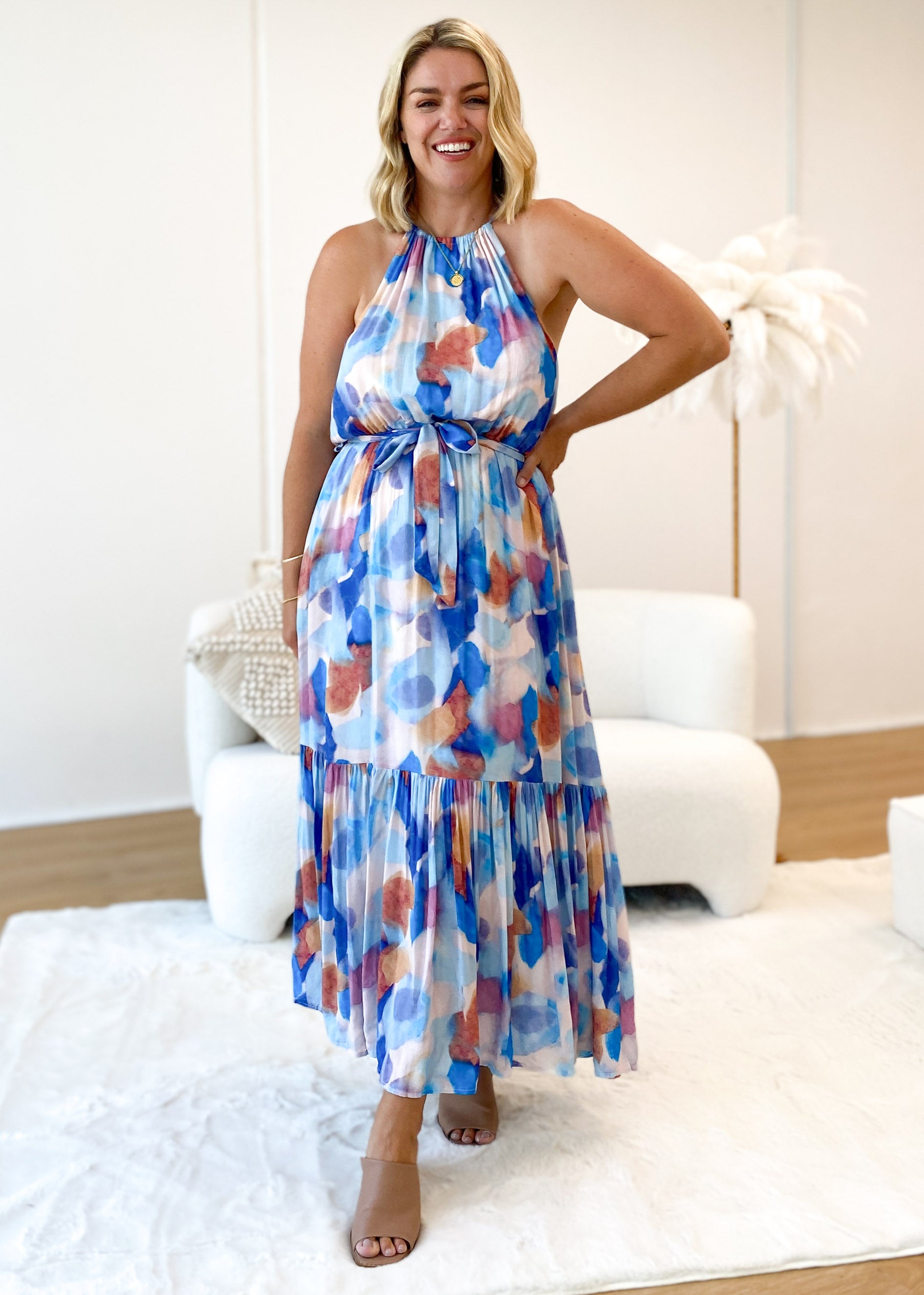 Channer Maxi Dress - Blue Splash