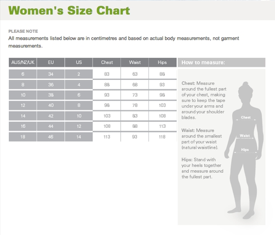Size Guide Australia  Buy affordable women's clothing online