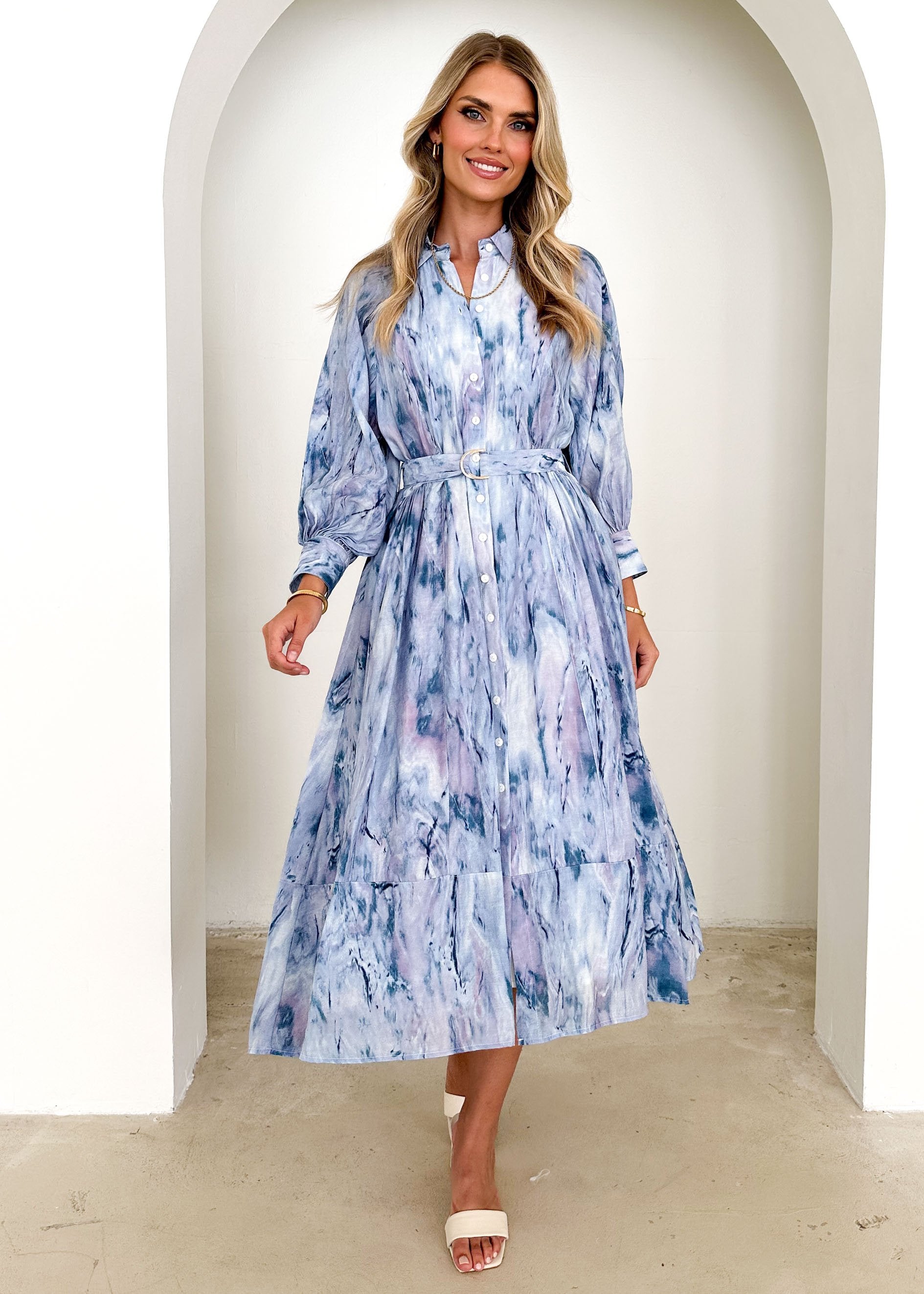 Bonnie Midi Dress - Blue Splash