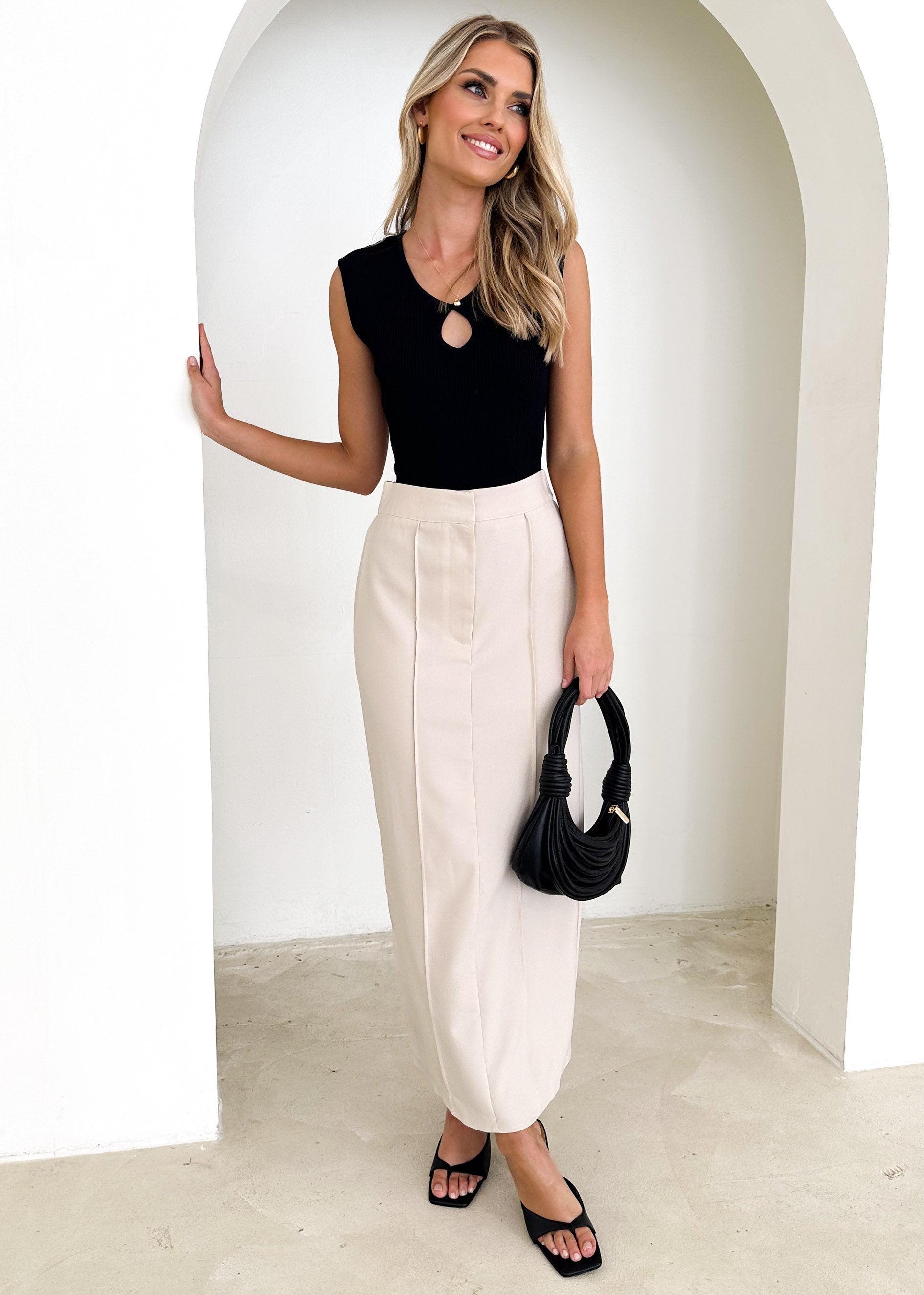 Corina Midi Skirt - Bone