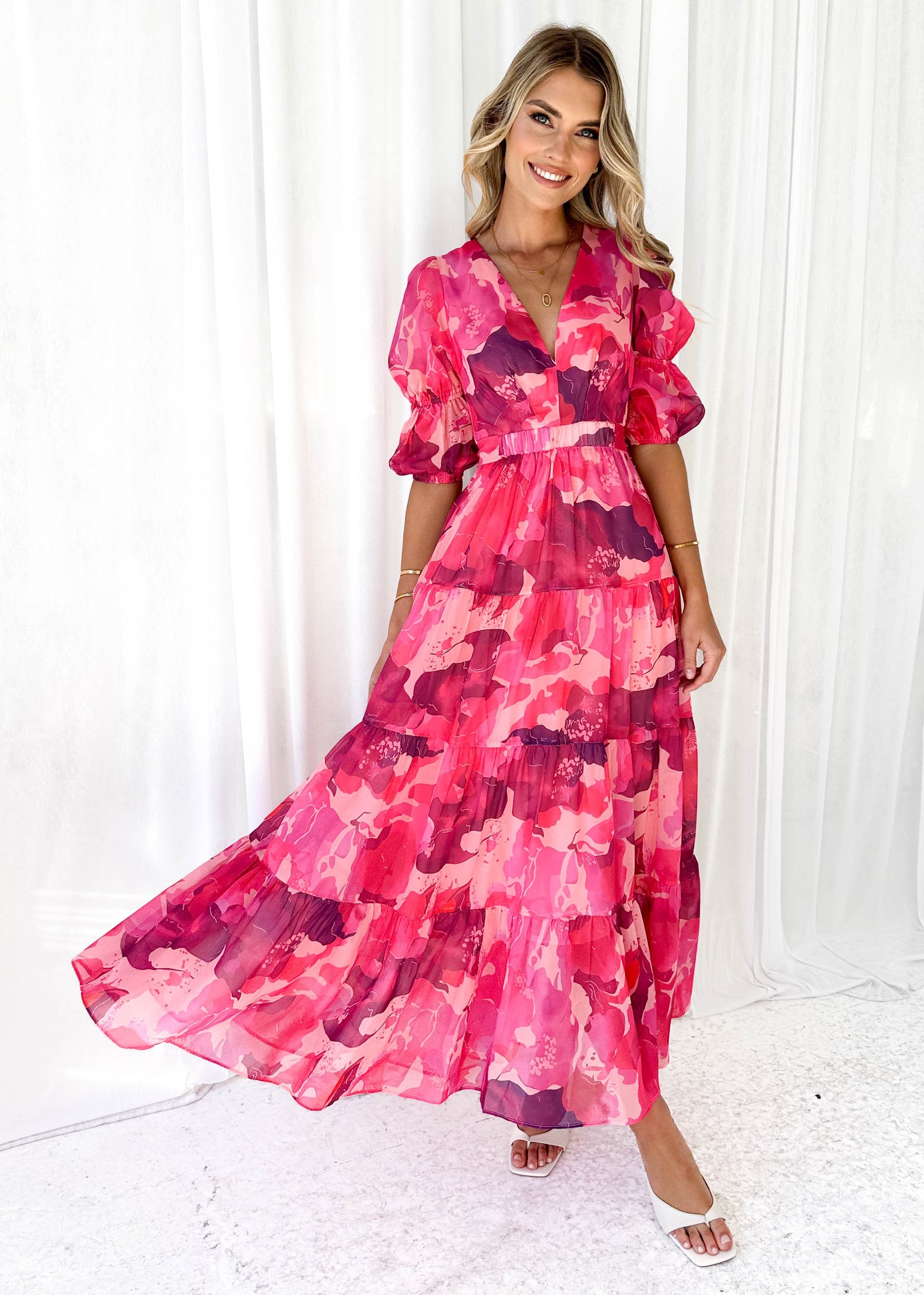 Armella Maxi Dress - Magenta Rush