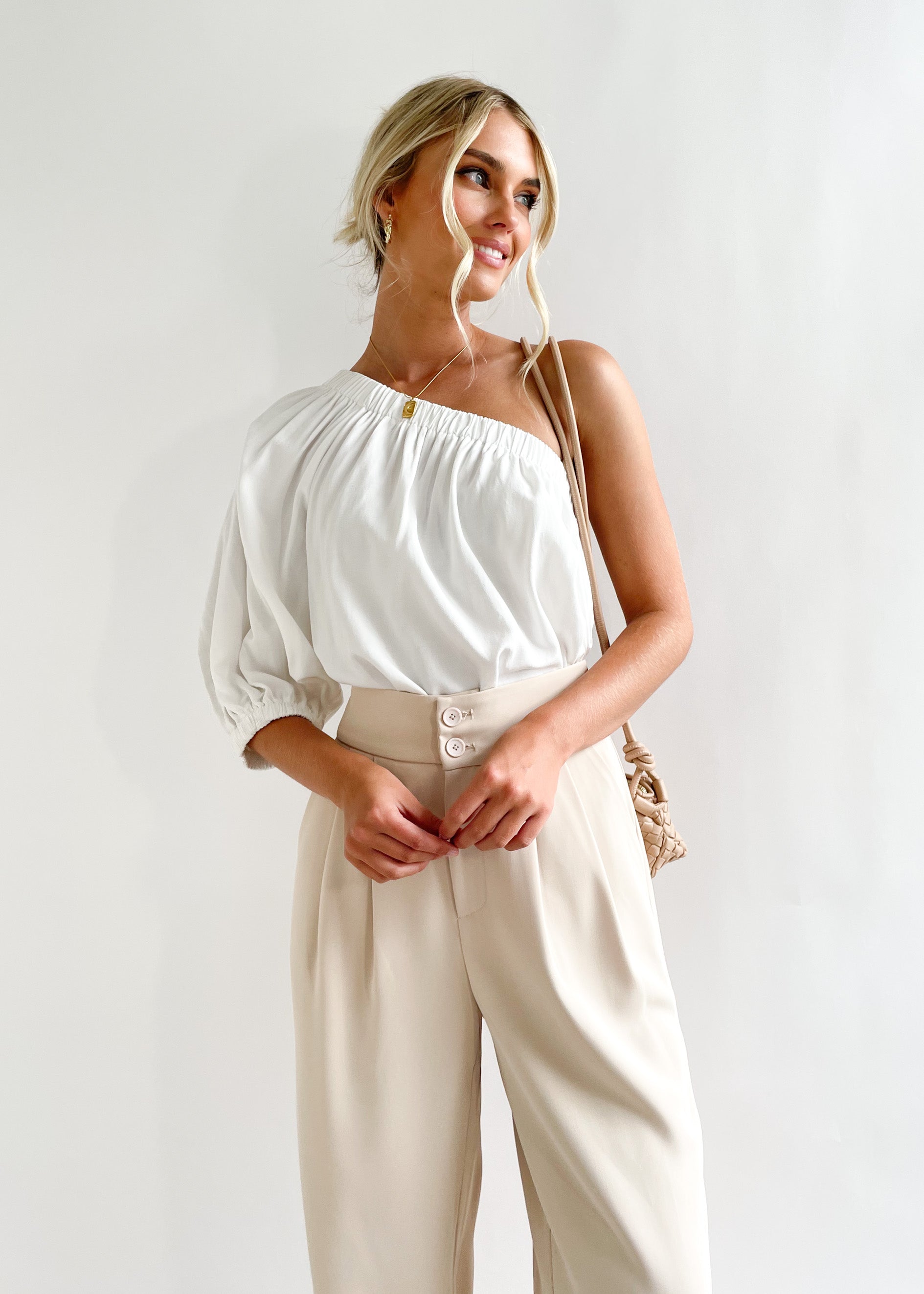 Blakie One Shoulder Top - Off White