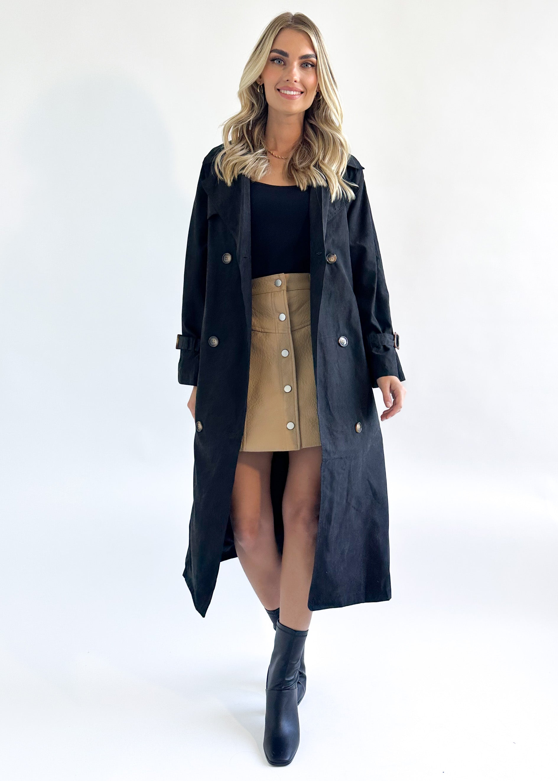 Monique Trench Coat - Black