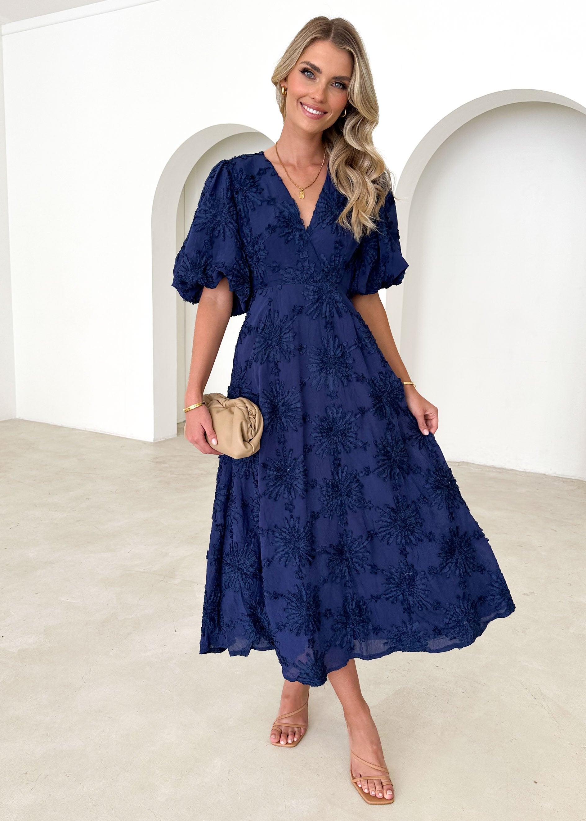 Azie Midi Dress - Navy