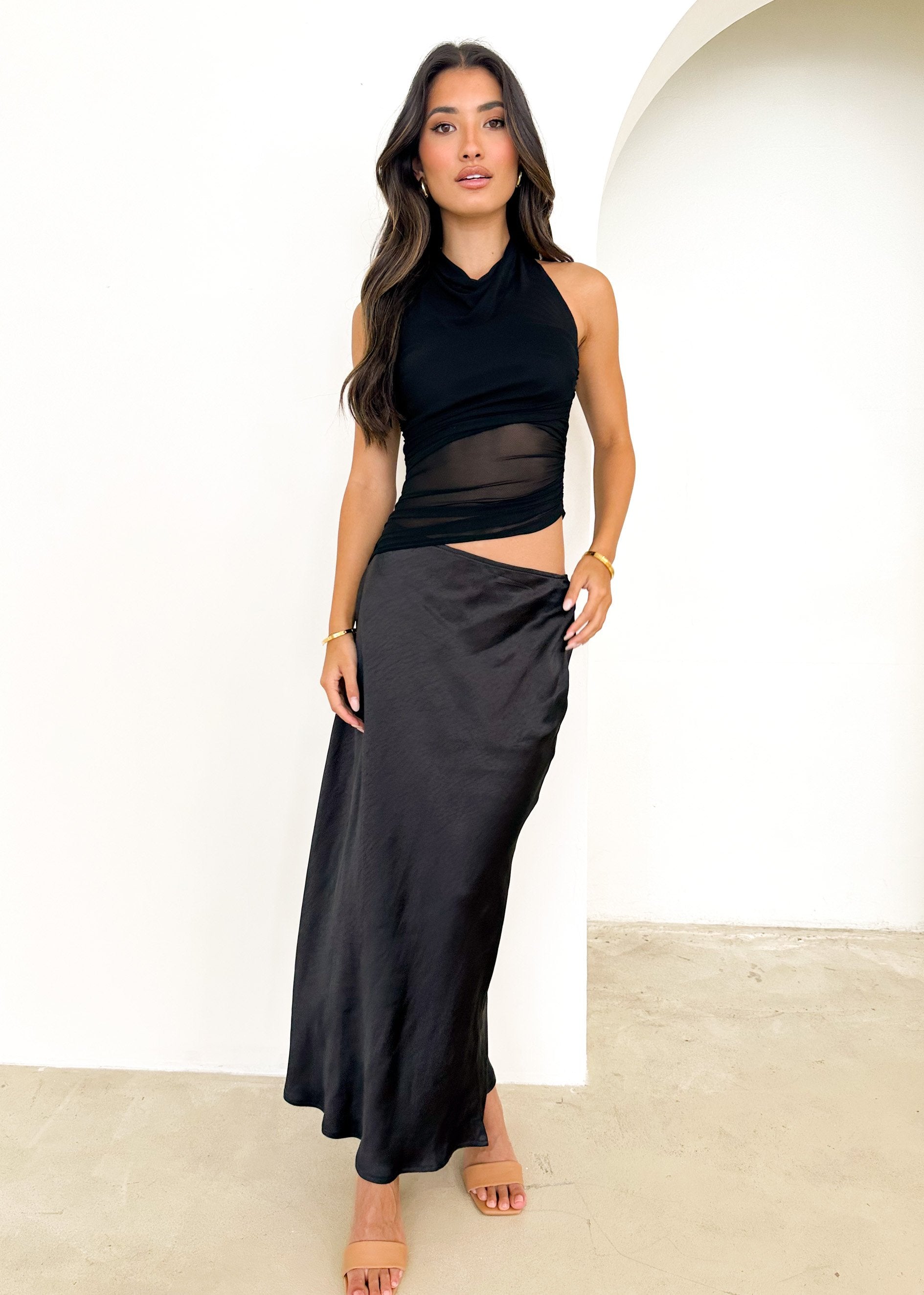 Renata Halter Maxi Dress - Black