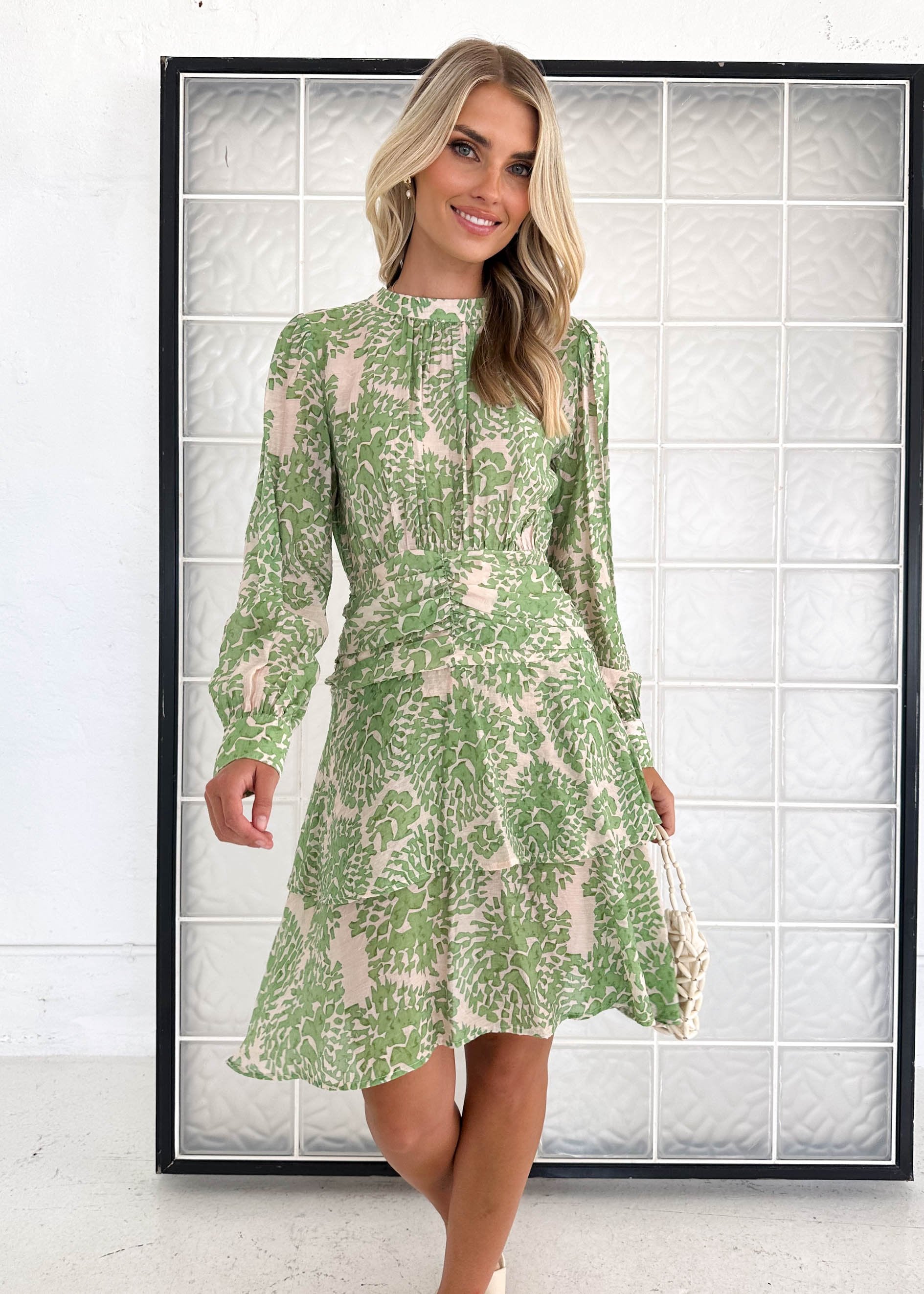 Emmett Dress - Green Abstract