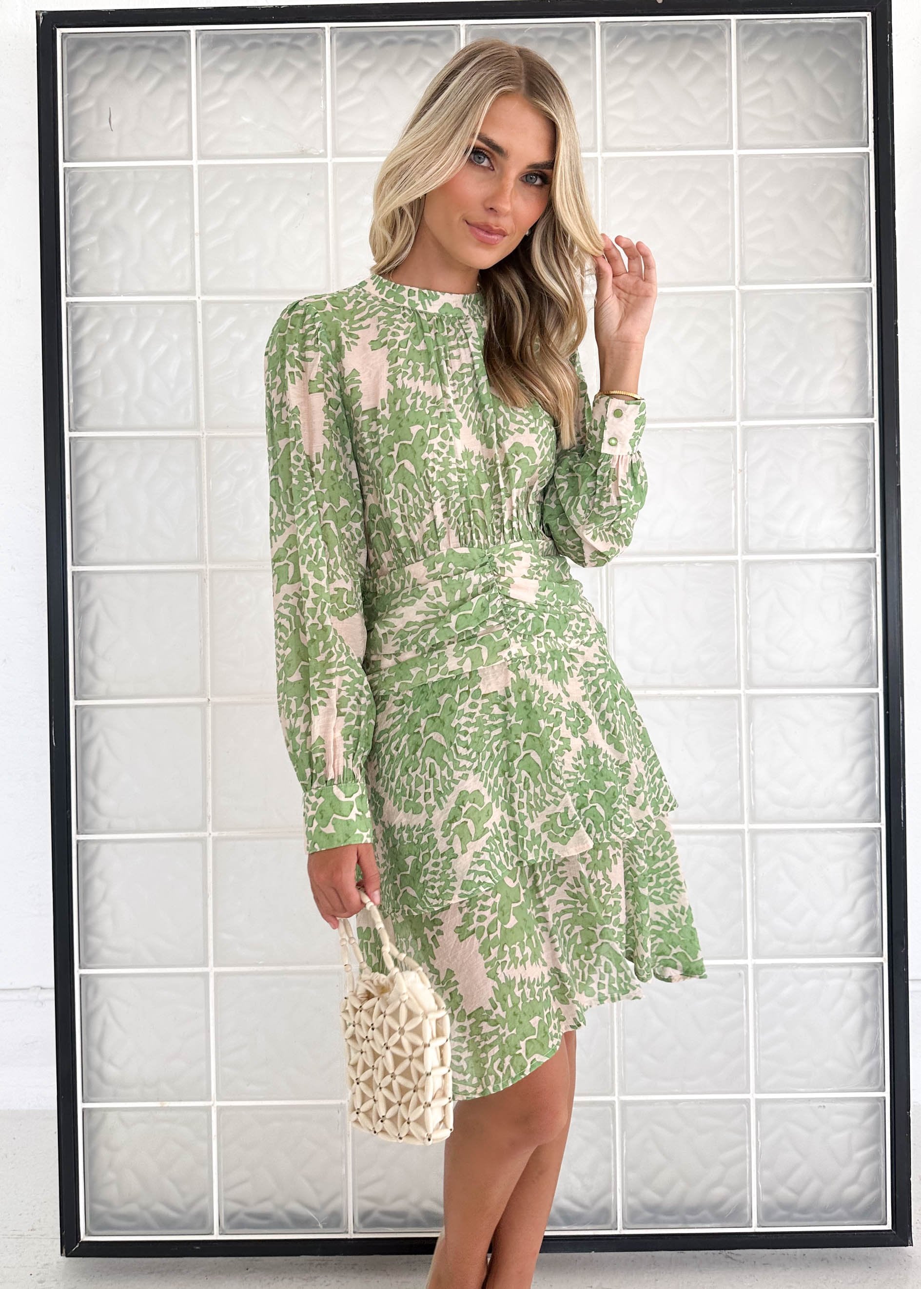 Emmett Dress - Green Abstract