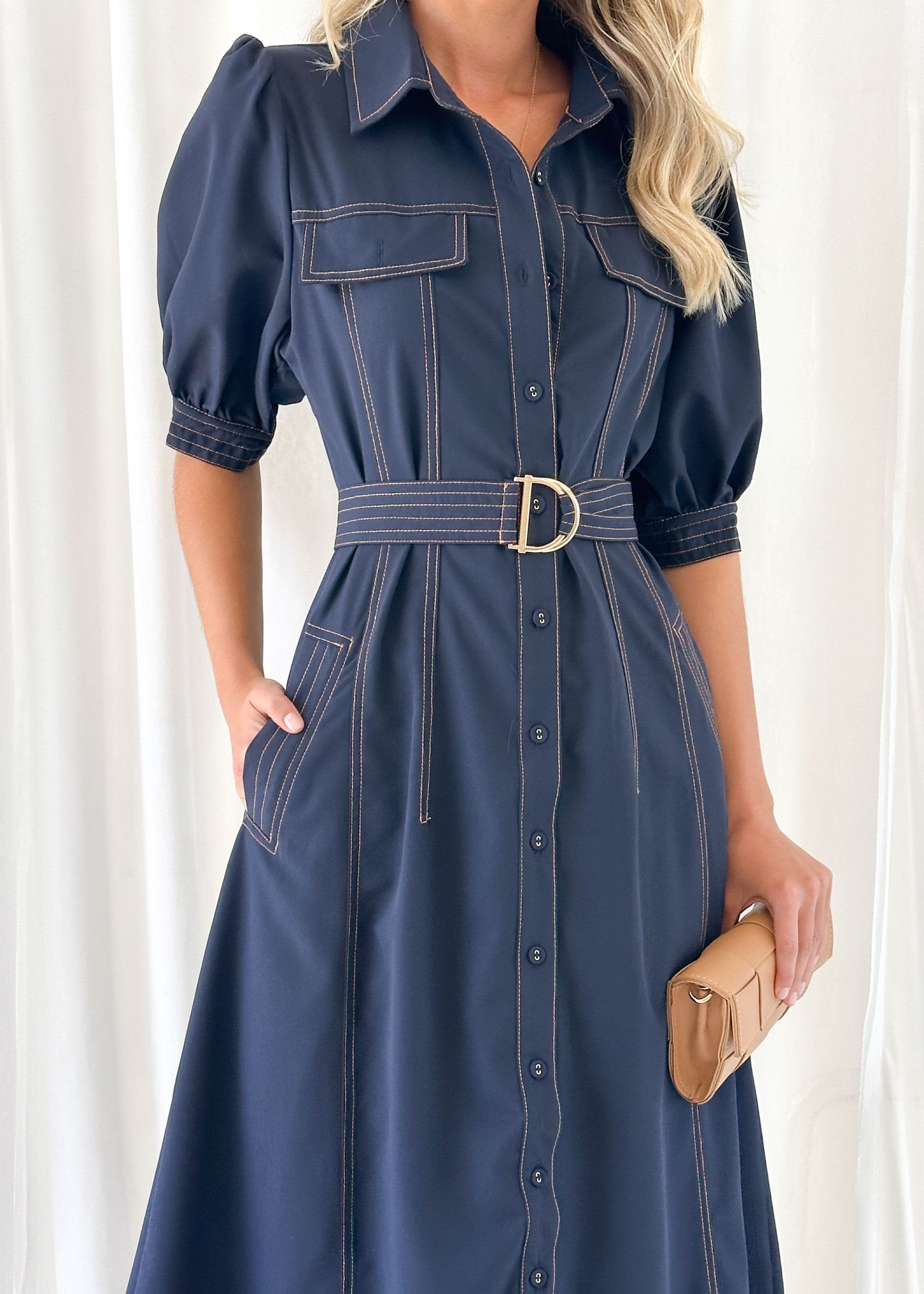 Augusta Midi Dress - Indigo