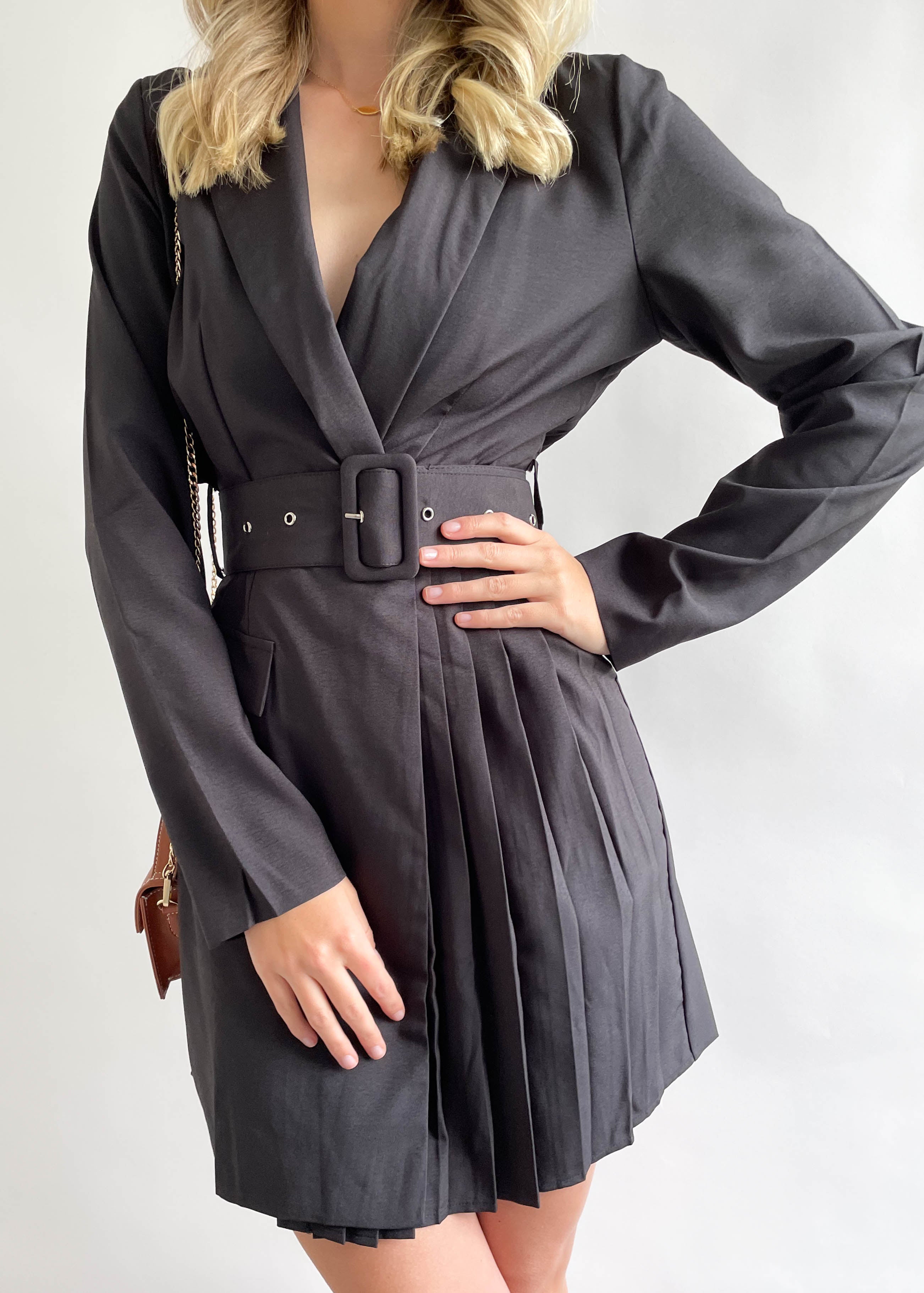 Elizah Blazer Dress - Black