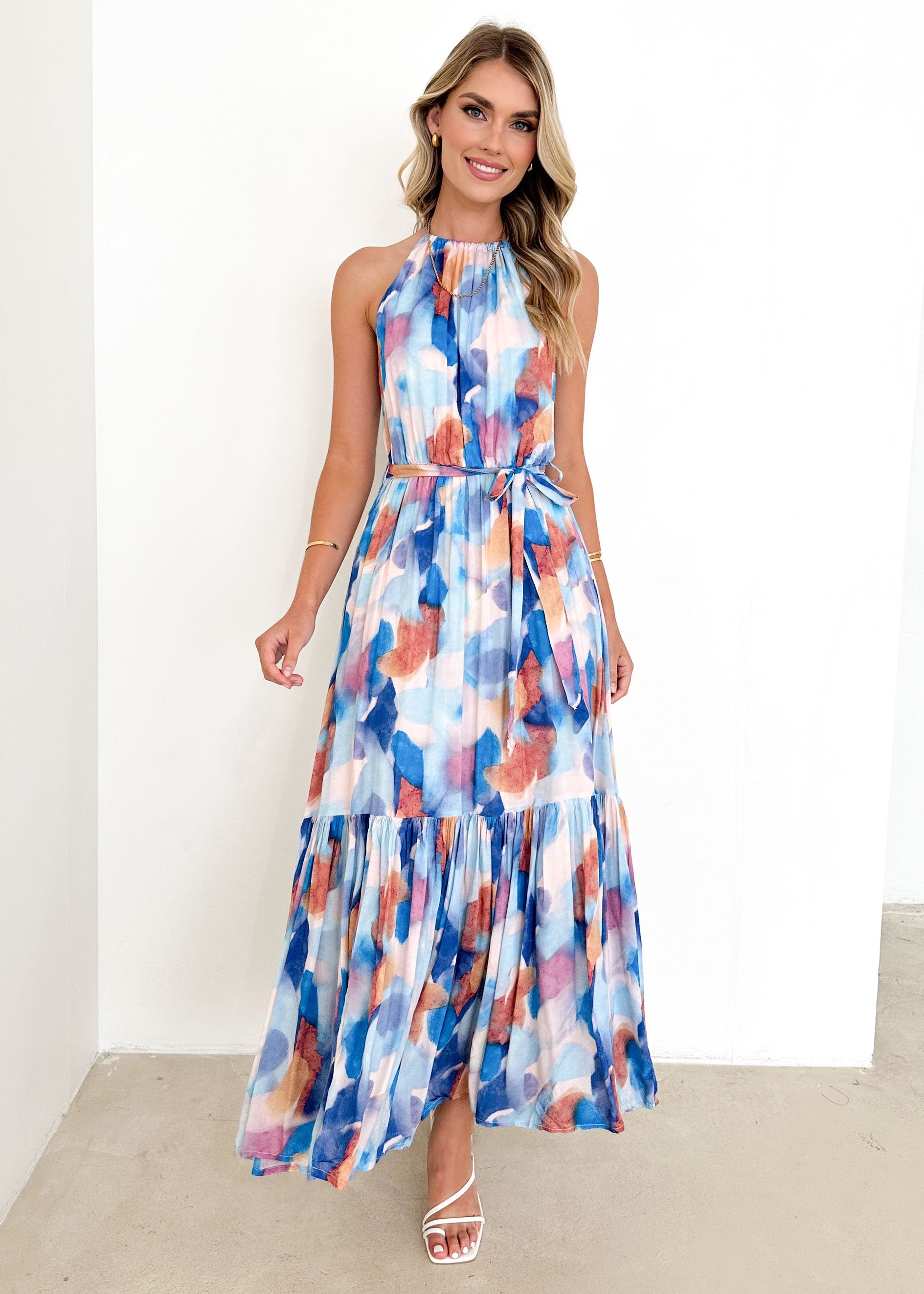 Channer Maxi Dress - Blue Splash