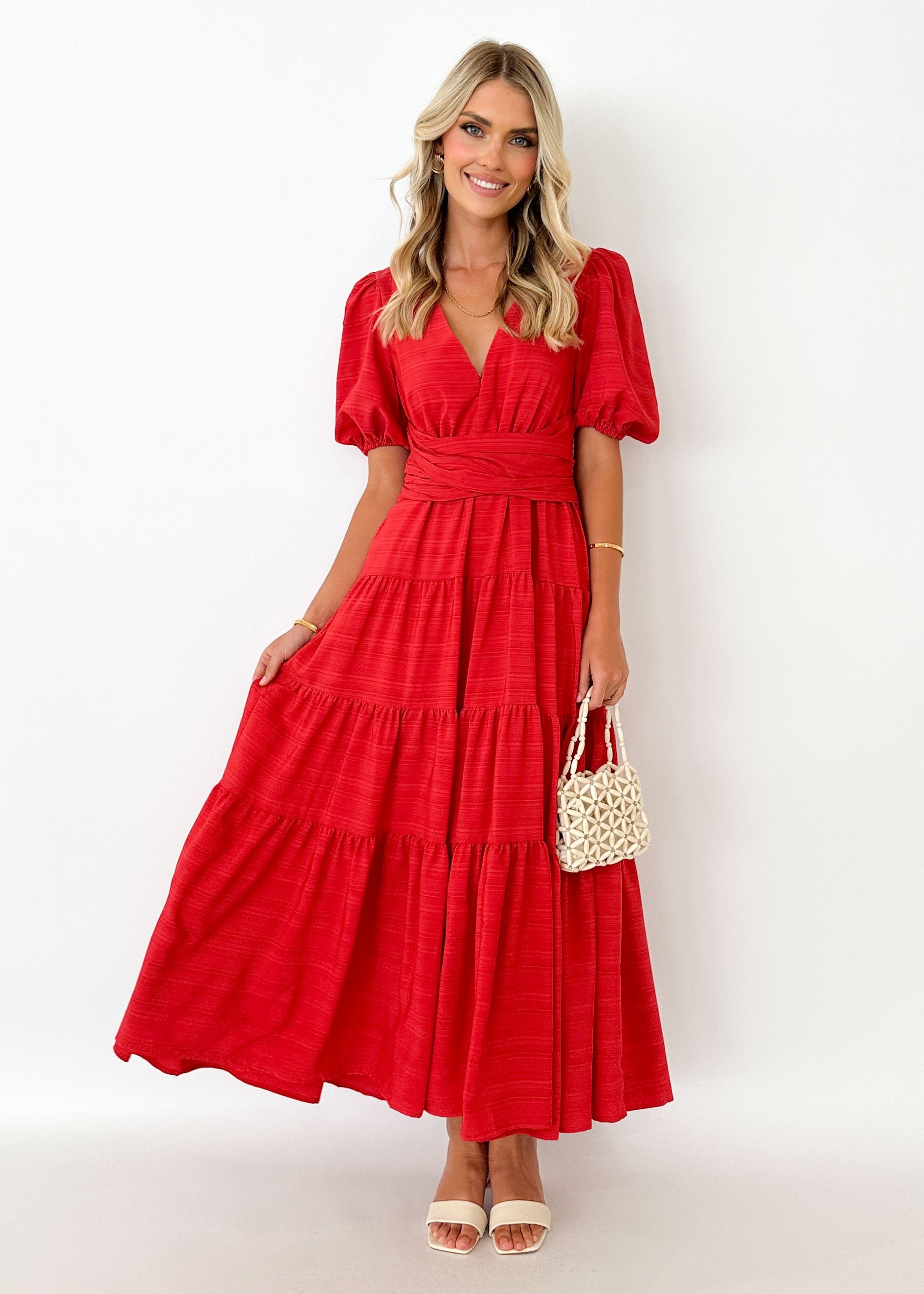 Geerio Maxi Dress - Red