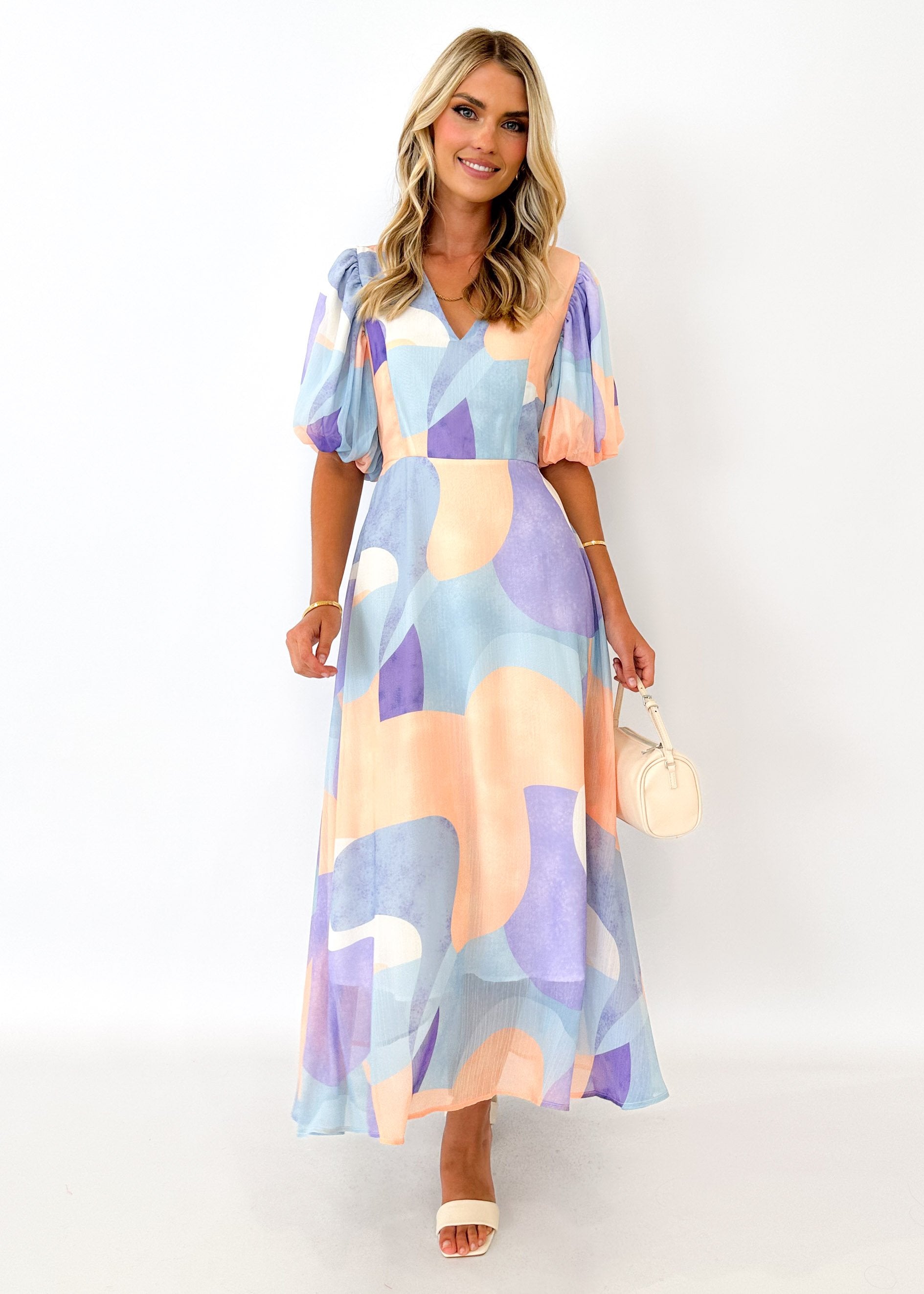 Ballentine Maxi Dress - Lavender Geo