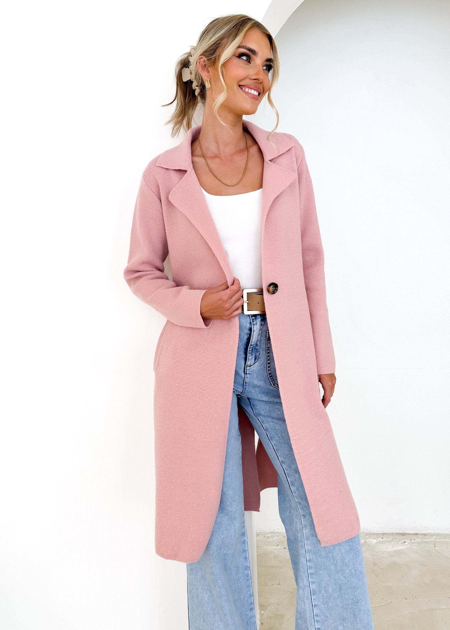 Hailie Knit Coat - Pink