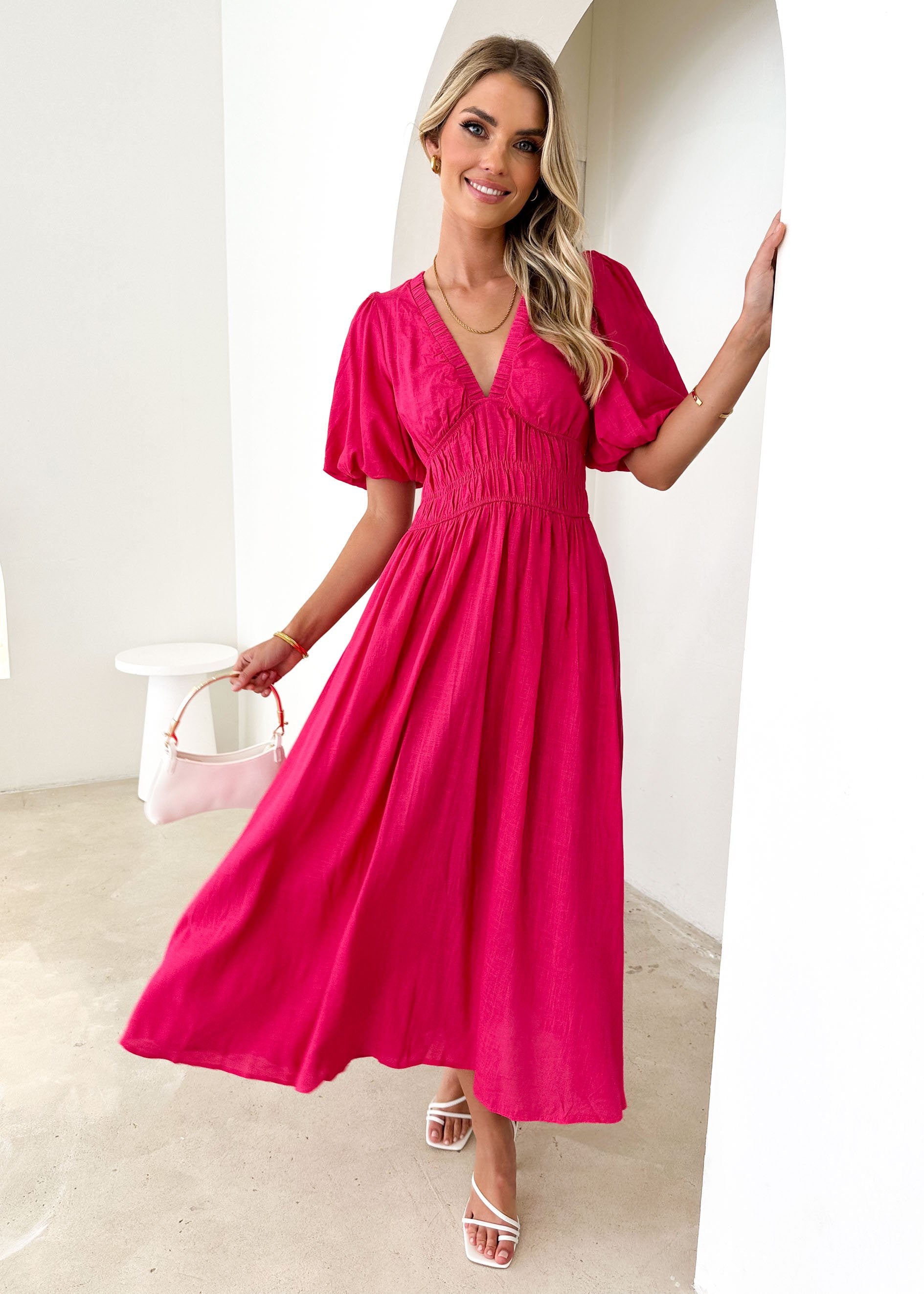 Ormant Midi Dress - Magenta