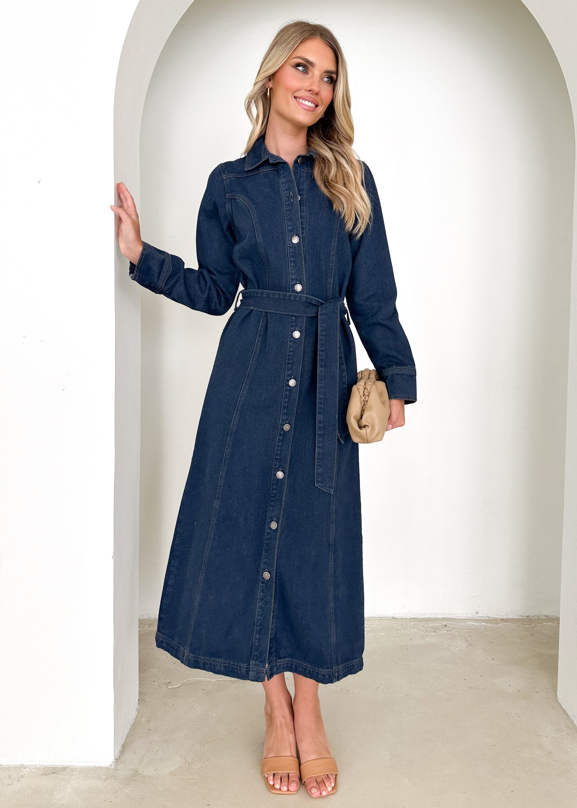 Aimee Denim Maxi Dress - Indigo