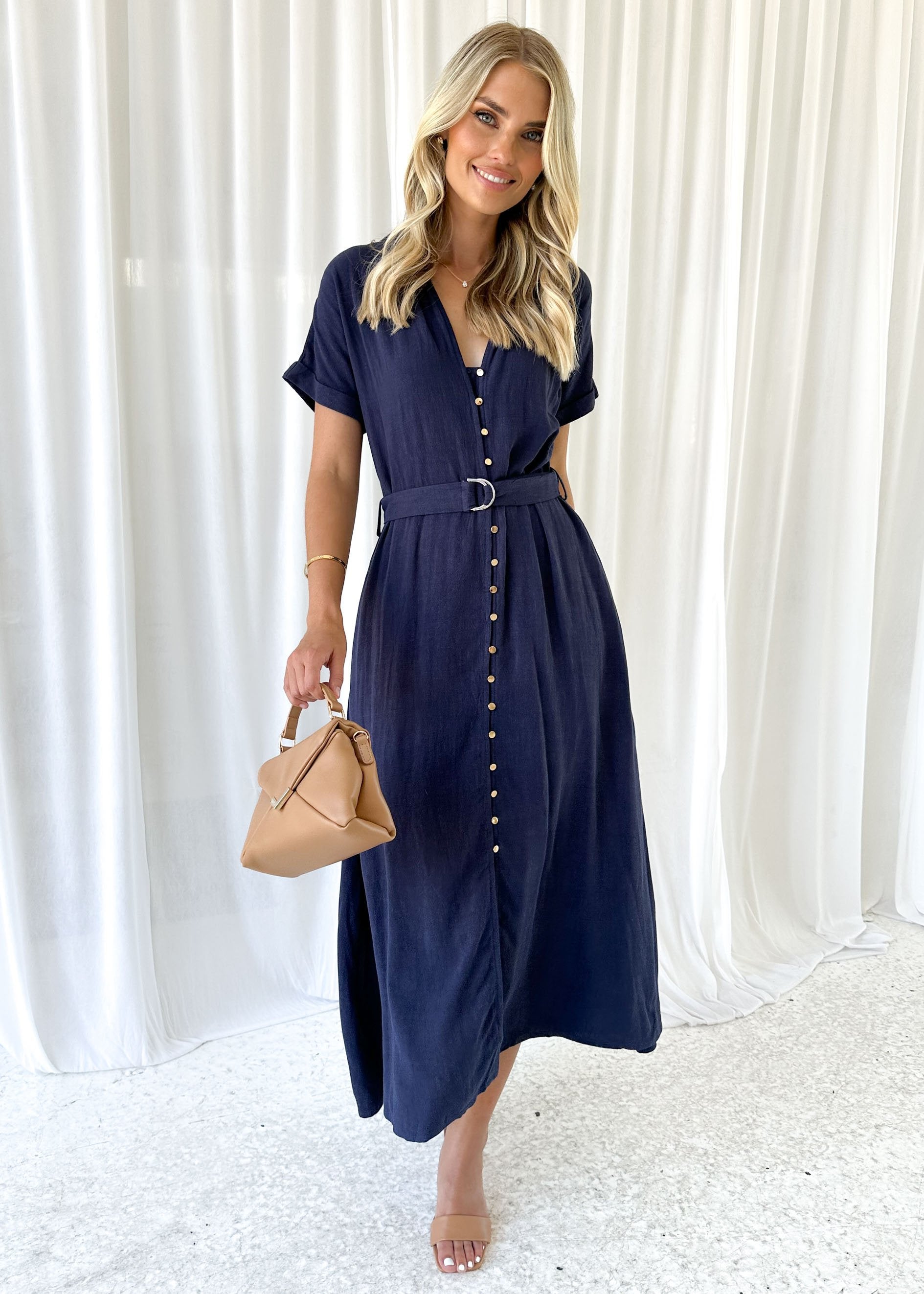 Jadia Midi Dress - Navy