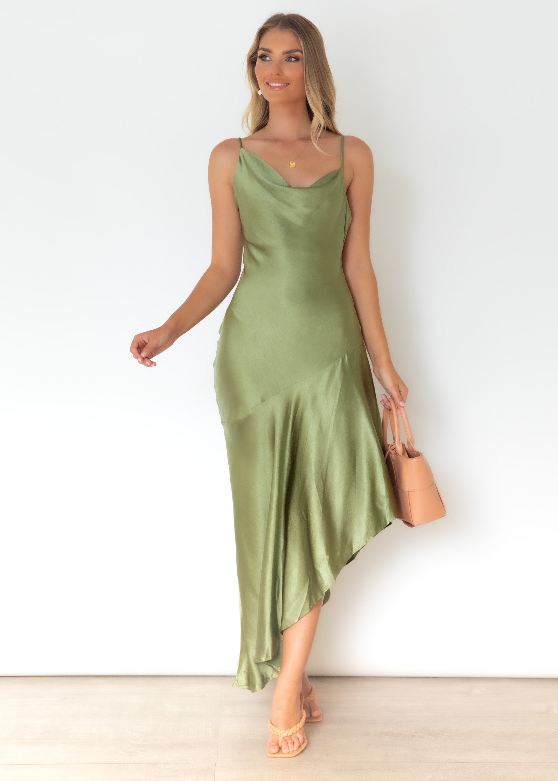 Madeira Midi Dress - Olive