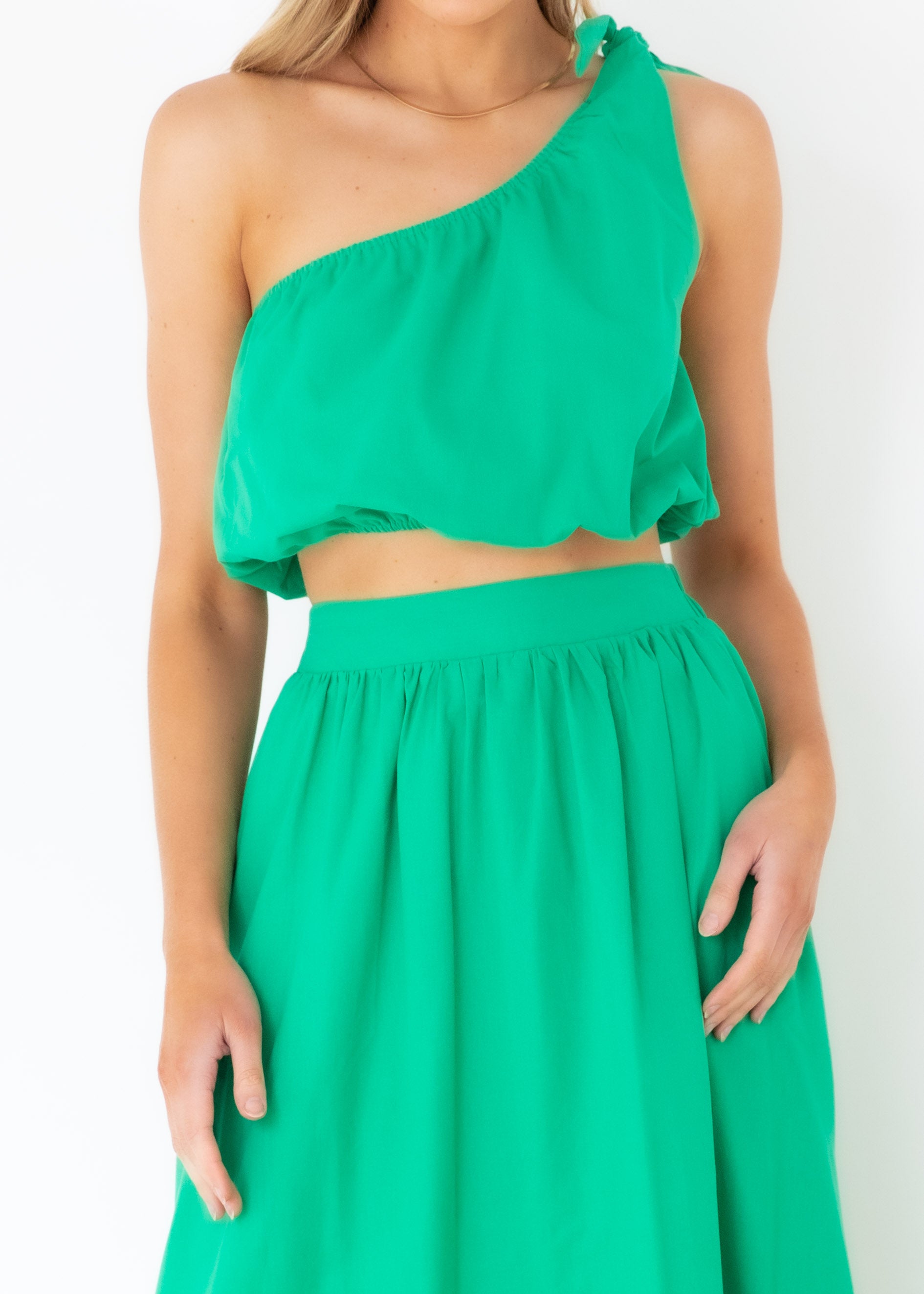 Auten One Shoulder Crop - Green