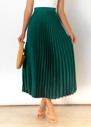 Subtle Midi Skirt - Emerald