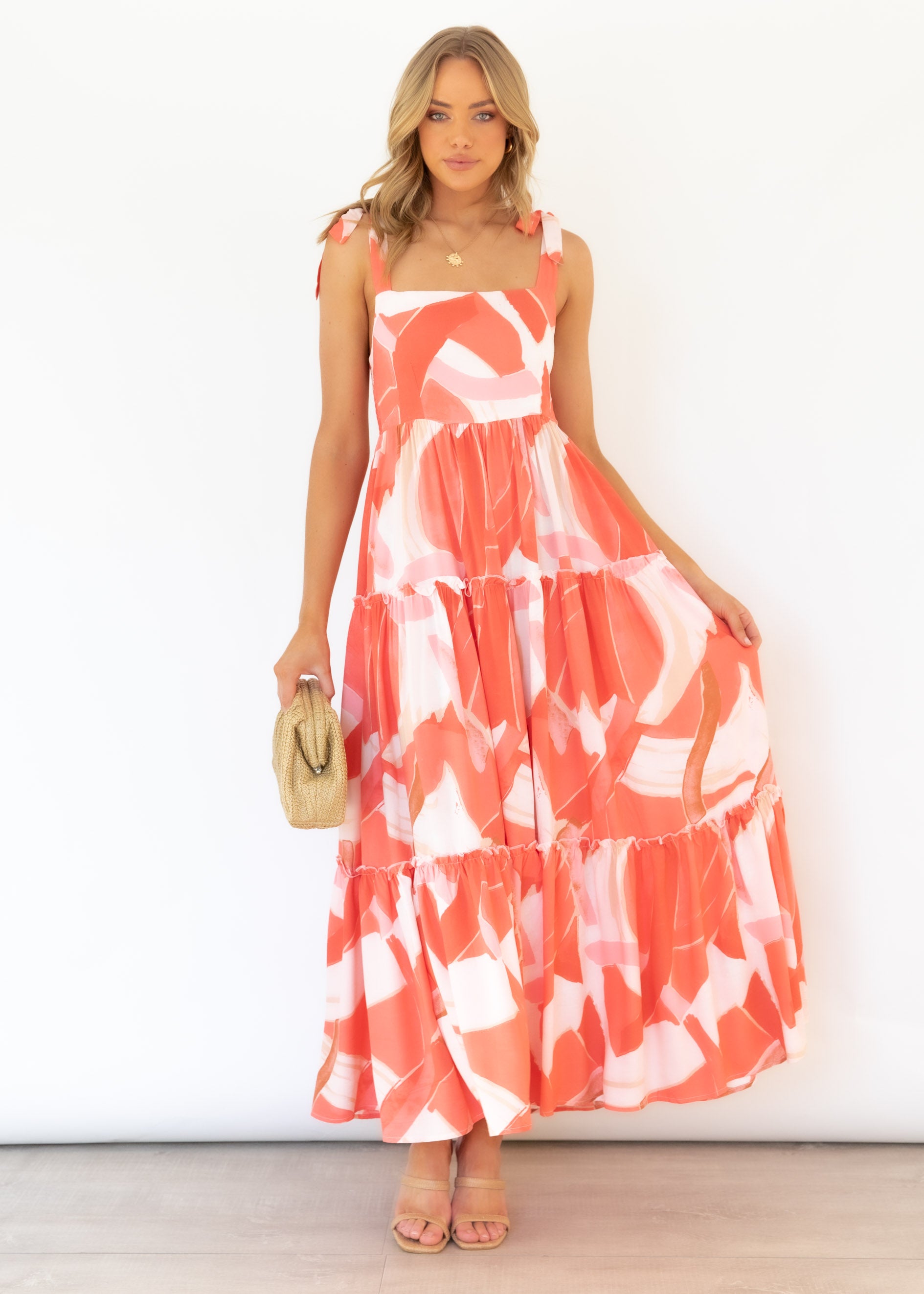 Hayes Maxi Dress - Watermelon Geo