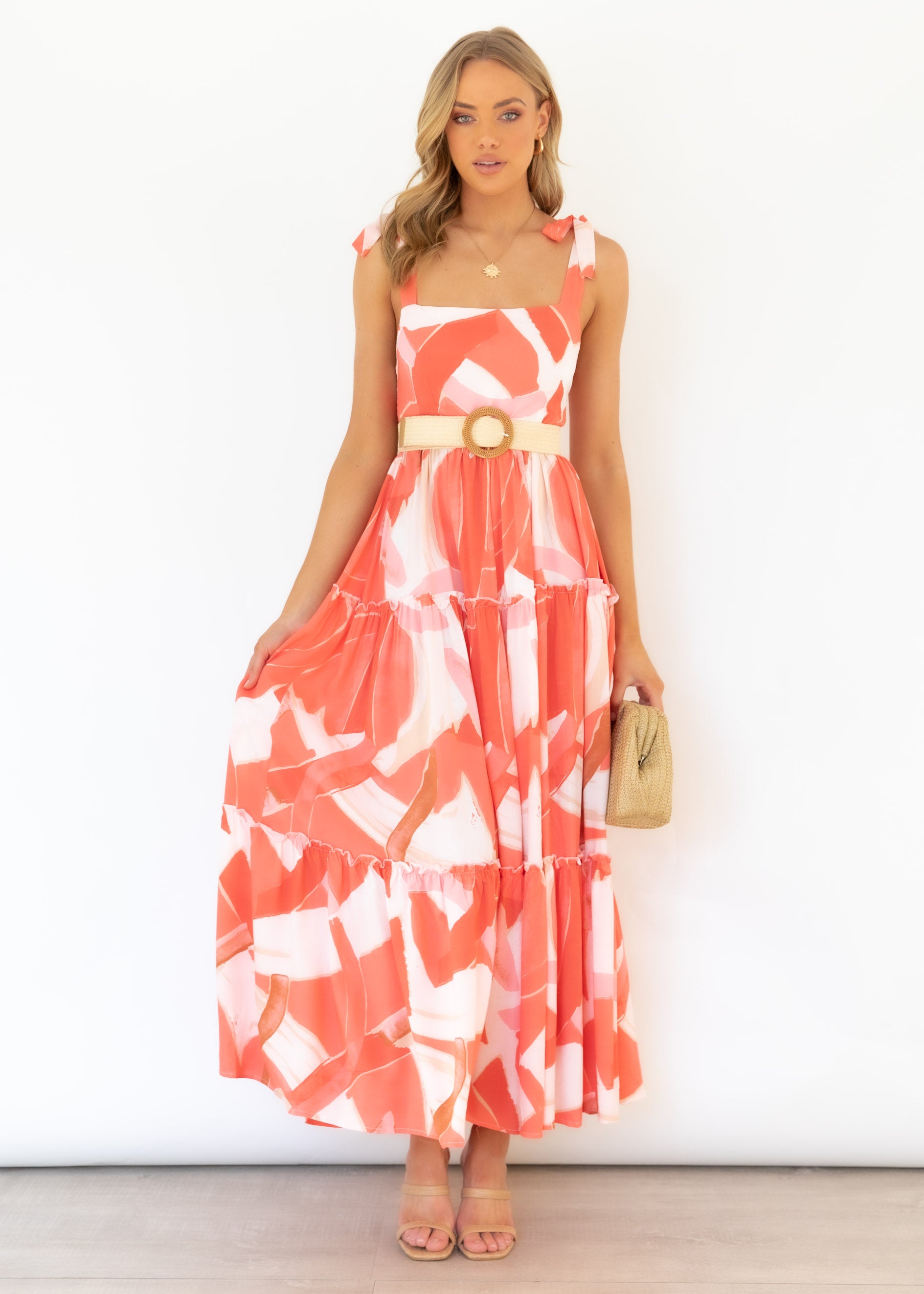 Hayes Maxi Dress - Watermelon Geo