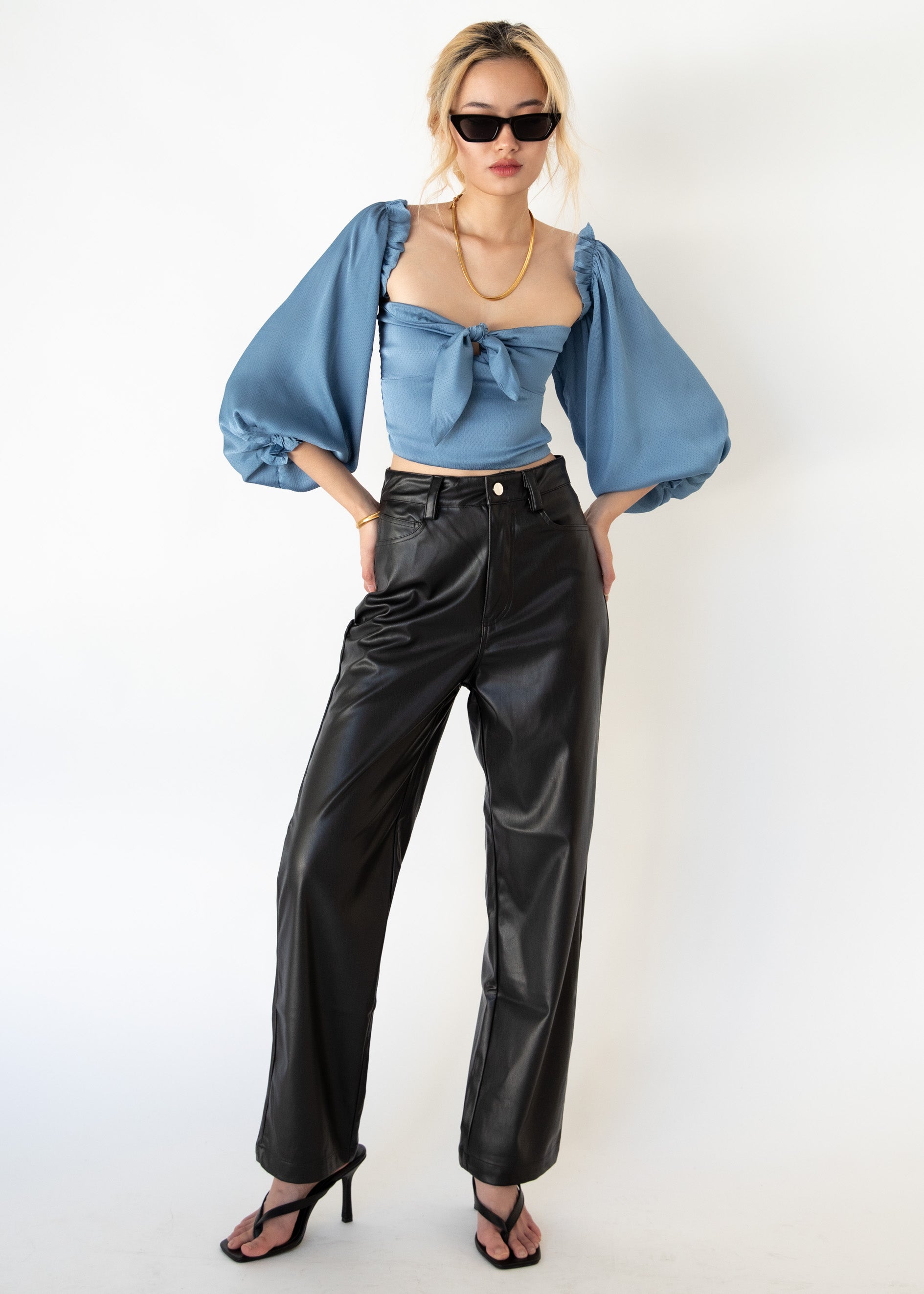 Inari Off The Shoulder Crop - Blue