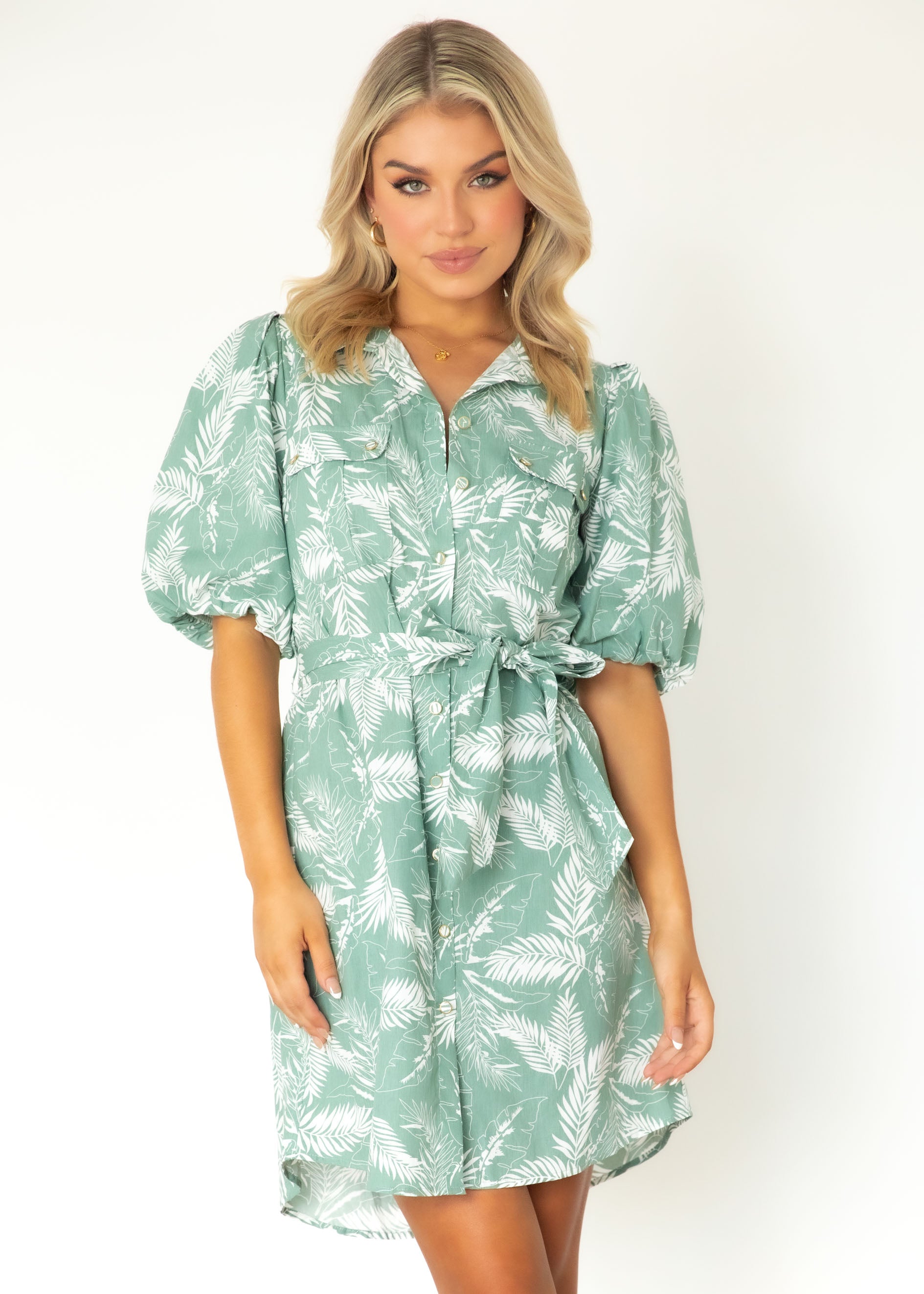 Marlisa Dress - Sage Palms