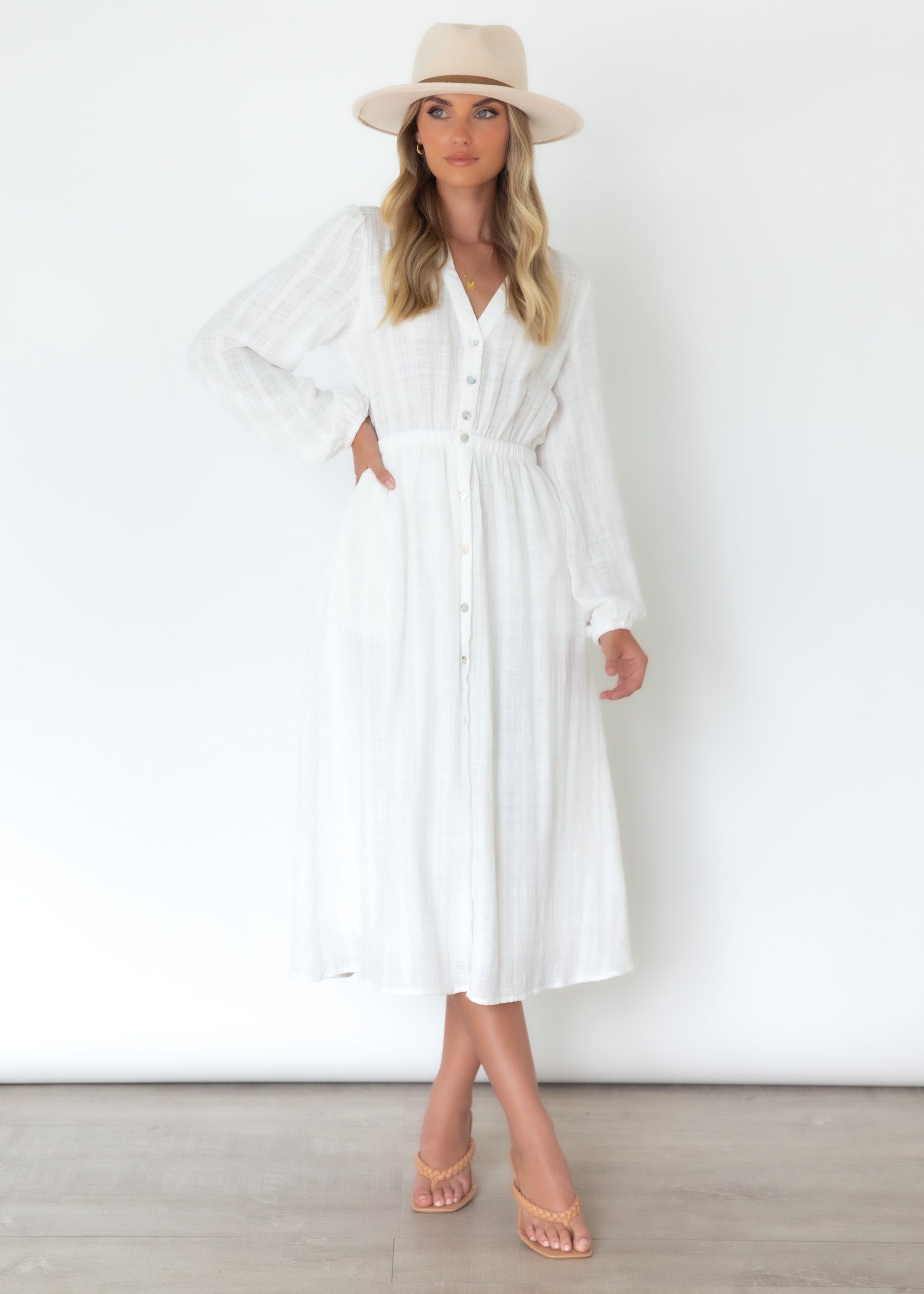 Kevanie Midi Dress - Off White