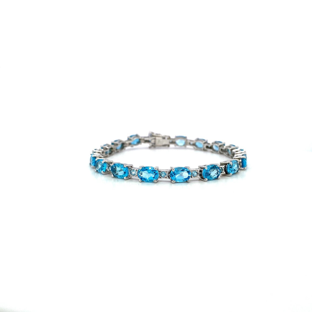 Vahan 14k Gold & Sterling Silver Blue Topaz Bracelet | Becker's Fine Jewelry