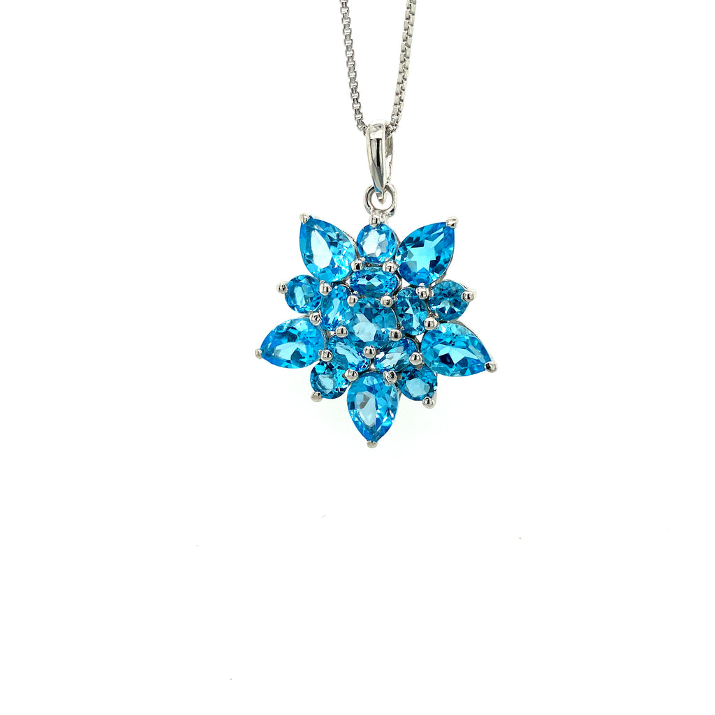 Party Blue Topaz, White Topaz Natural Gemstone 925 Sterling Silver Pendant  at Rs 499/piece in Jaipur