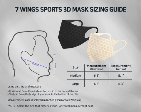 7Wings Sports 3D Mask (Washable/Reusable) 2 Pcs