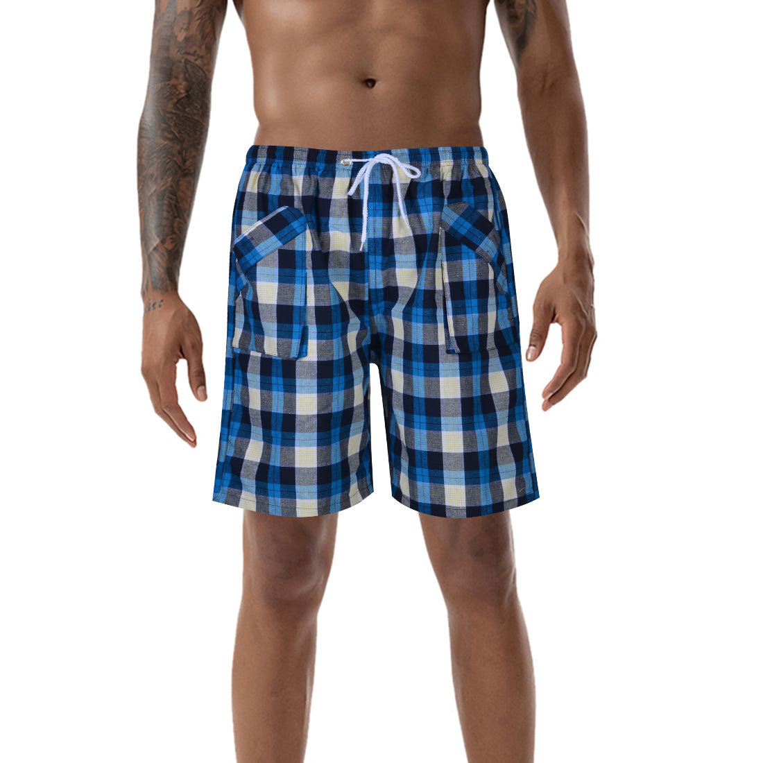 plaid sweat shorts