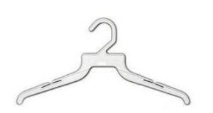 16'' White Economical Notched Top Plastic Hangers Pack of 500 BL