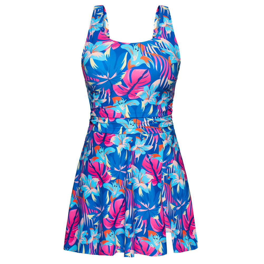 【S-2XL】2 Piece Tankini Swimsuits for Women Tummy Control Split Swimdress Skirt Ruched Modest Bathing Suits with Boyshort - Hanna Nikole