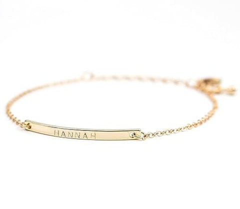 16K Gold Your Name Bar Bracelet